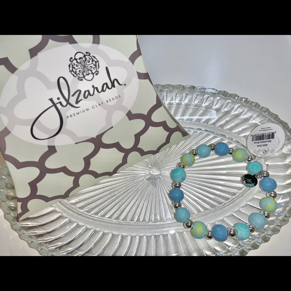 Jilzarah Clay Bead Bracelet Mandala Blue